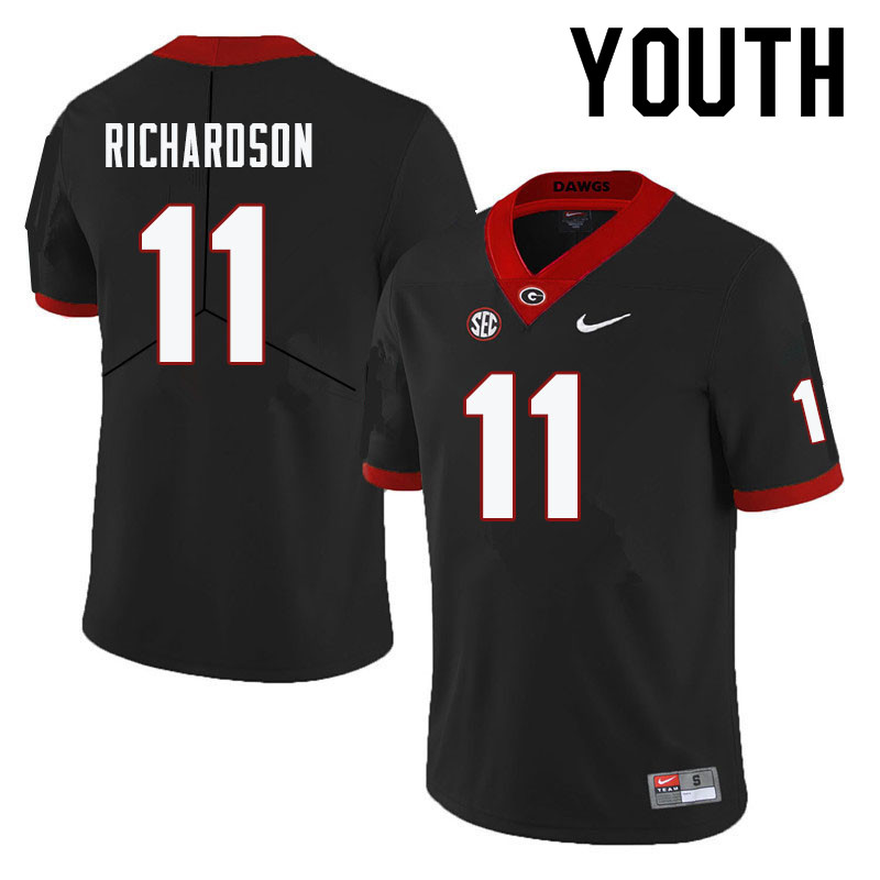 Youth #11 Keyon Richardson Georgia Bulldogs College Football Jerseys-Black - Click Image to Close